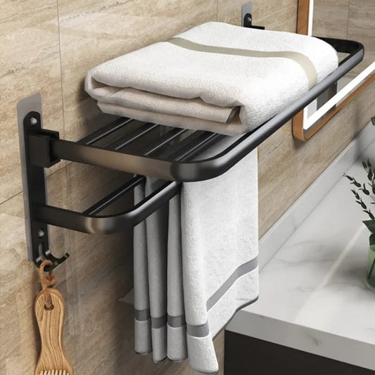 Wall Mounted Metallic Bathroom towels rack double layer  60cm Long