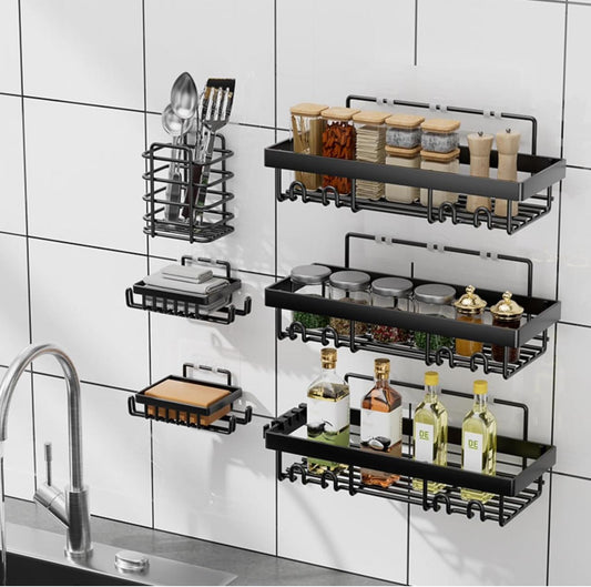 shower shelves Caddy Set - Stylish Bathroom Shelf Organizers and Storage Shelves 6-Pack