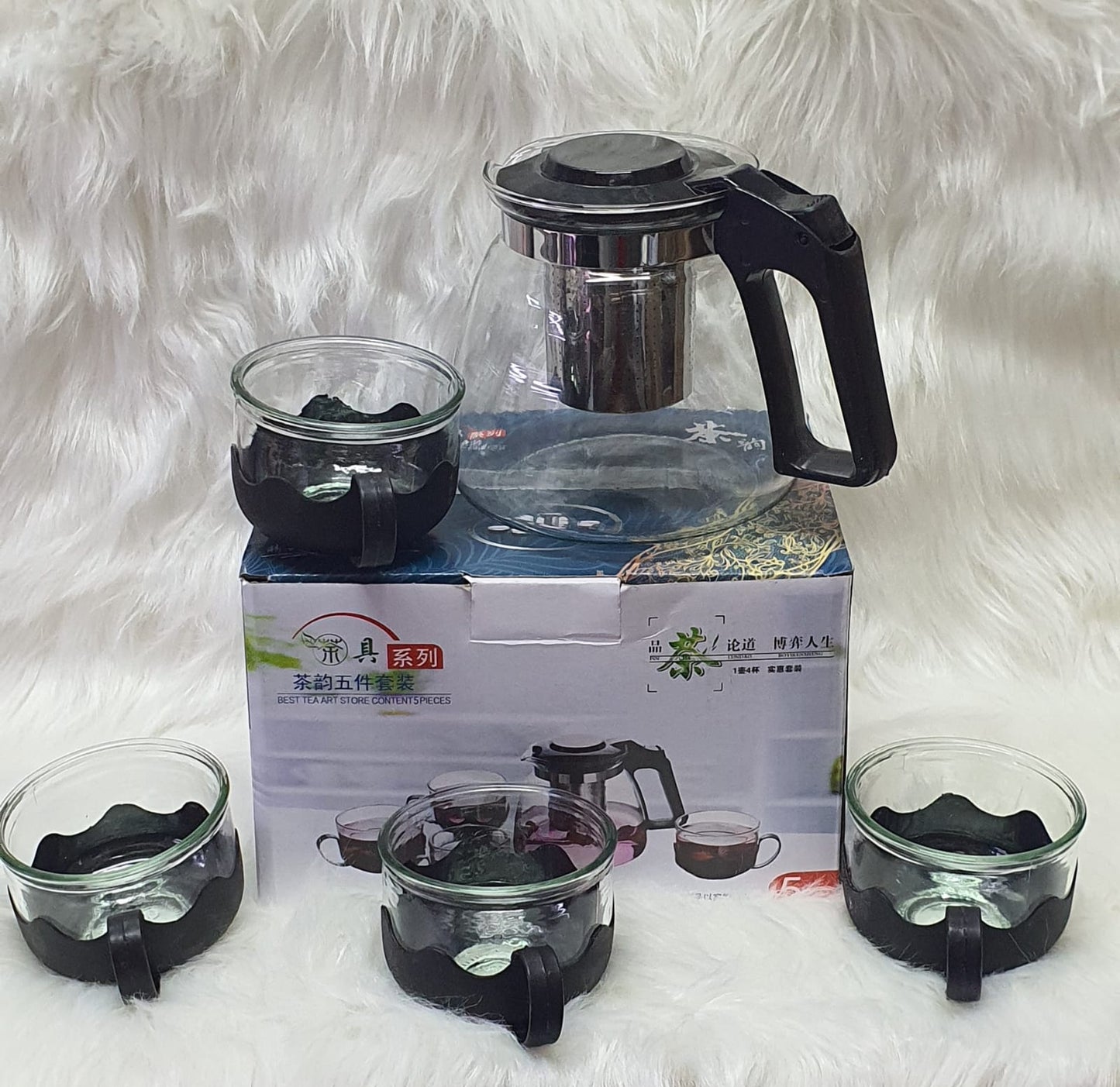 Transparent Heat Resistance Glass Infuser Tea set