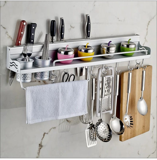 Space saving aluminium kitchen storage rack