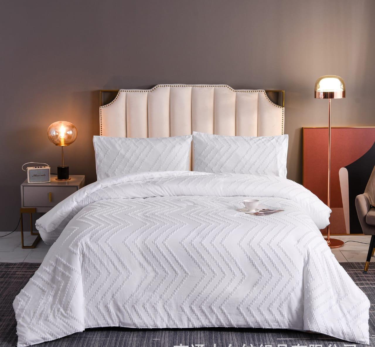 Luxury Tufted Wave Design Duvet cover set