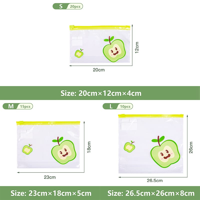 Reusable Food Storage Bags Plastic Ziplock Bags Leakproof Freezer Bags