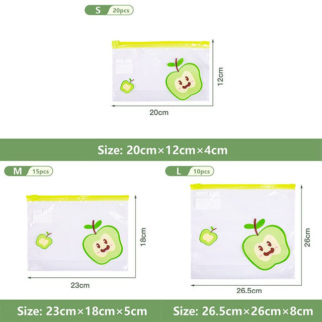 Reusable Food Storage Bags Plastic Ziplock Bags Leakproof Freezer Bags