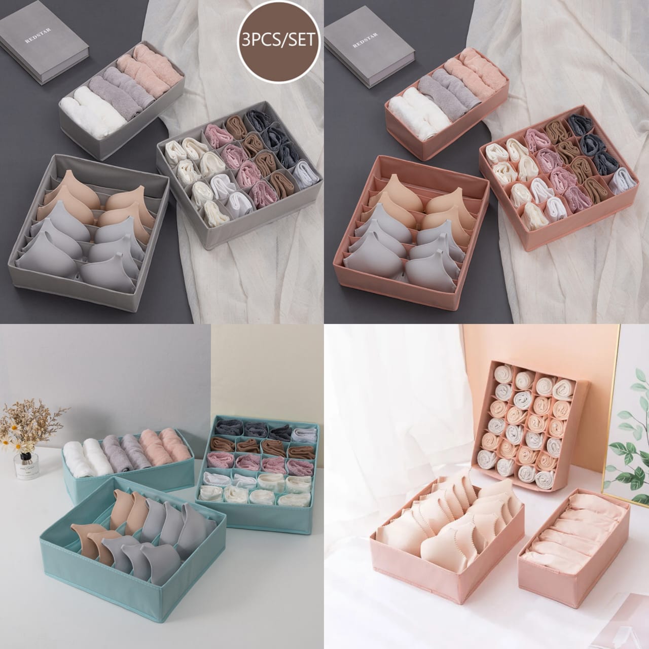 Underwear Bra Socks drawer organizer 3Pcs/Set