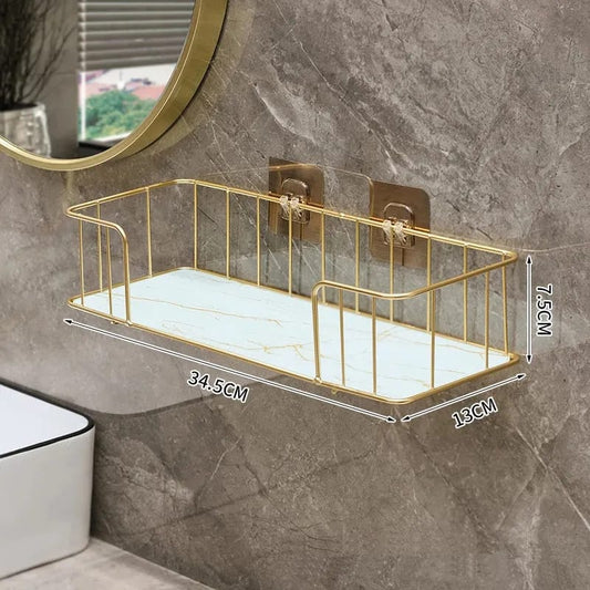 Luxury bathroom shelf with Mable glass plate