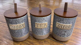 Airtight Farmhouse Canisters Set with Bamboo  Lid