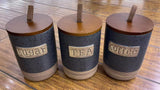 Airtight Farmhouse Canisters Set with Bamboo  Lid