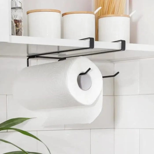 Double metallic undershelf paper towel holder