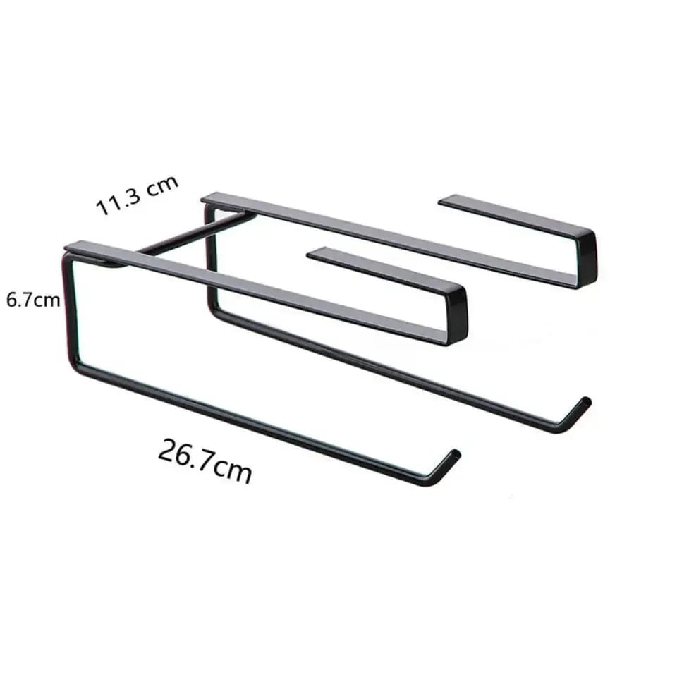 Double metallic undershelf paper towel holder