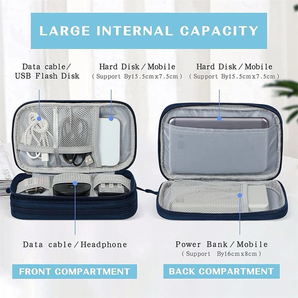 Travel Cable Organizer Bag Portable Power Bank Organizer Bag Waterproof