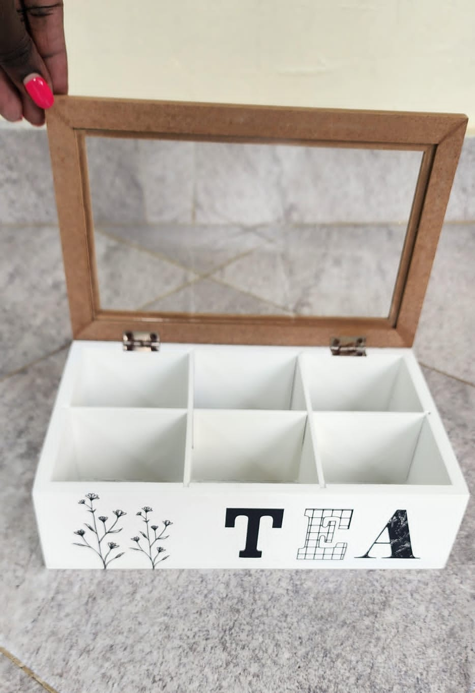 wooden teabag / coffee organizer  6compartments