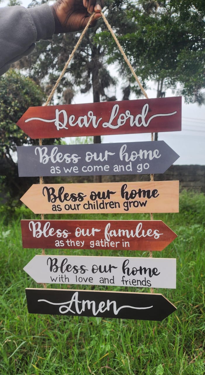 Wooden Wall Hanging  with DEAR LORD message,  also for house Decor