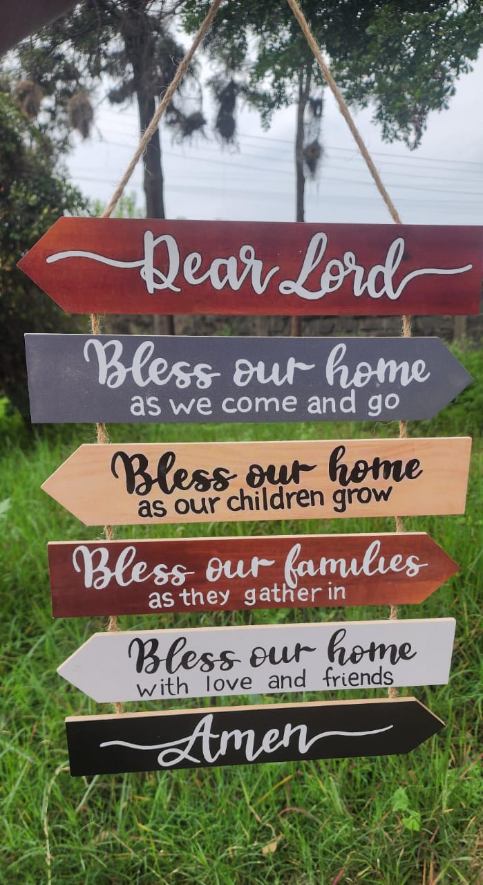 Wooden Wall Hanging  with DEAR LORD message,  also for house Decor