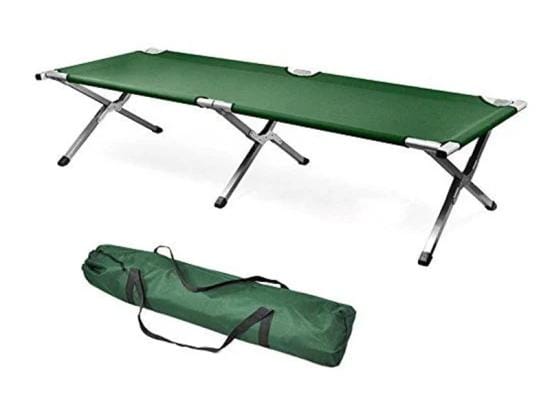 Household aluminum alloy camping folding bed