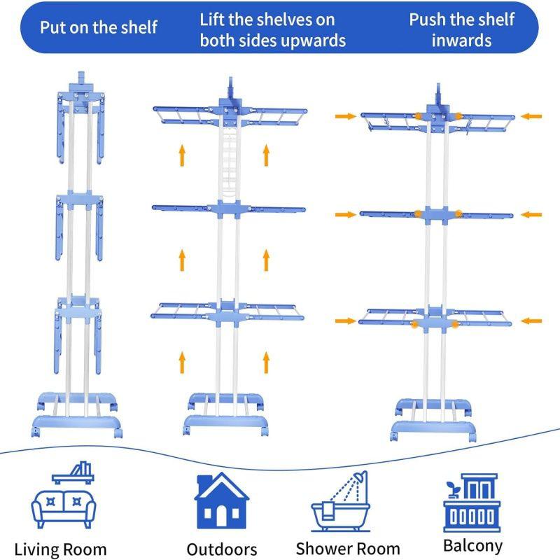 Portable / Movable Cloth Drying  Rack 3 Layer