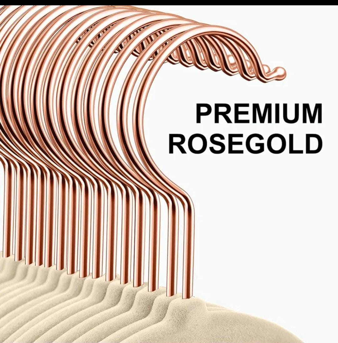 Luxury velvet  premium Rose Gold antislip hangers