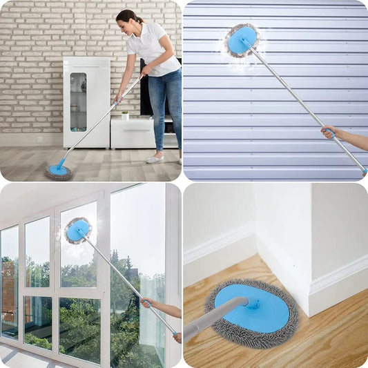 Rotatable 180° oval head cleaning mop