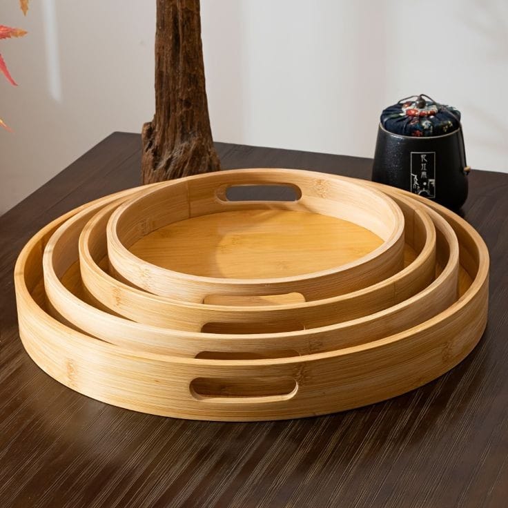 MULTIFUNCTIONAL BIG SIZED 4 IN 1 BAMBOO TRAYS