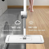 Rotating flat mop with extra mop pads