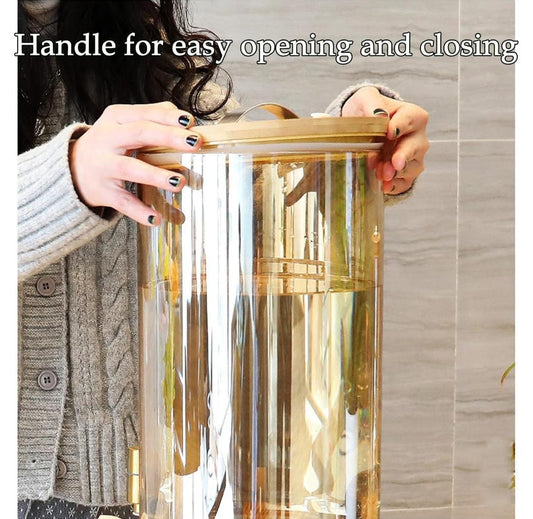 Bamboo base and lid 3.6L Golden borosilicate glass beverage dispenser