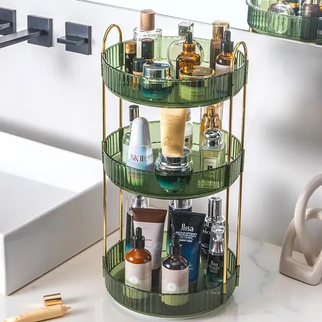 3 Tier Rotating  Multifunctional Transparent makeup/Cosmetic organizer
