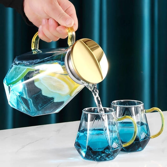 Diamond Textured Glass Teapot Set