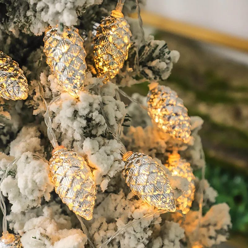 New Christmas Pine Cone Light String Christmas Fairy Lights String Party Decor Christmas Tree Pendant 10PCS