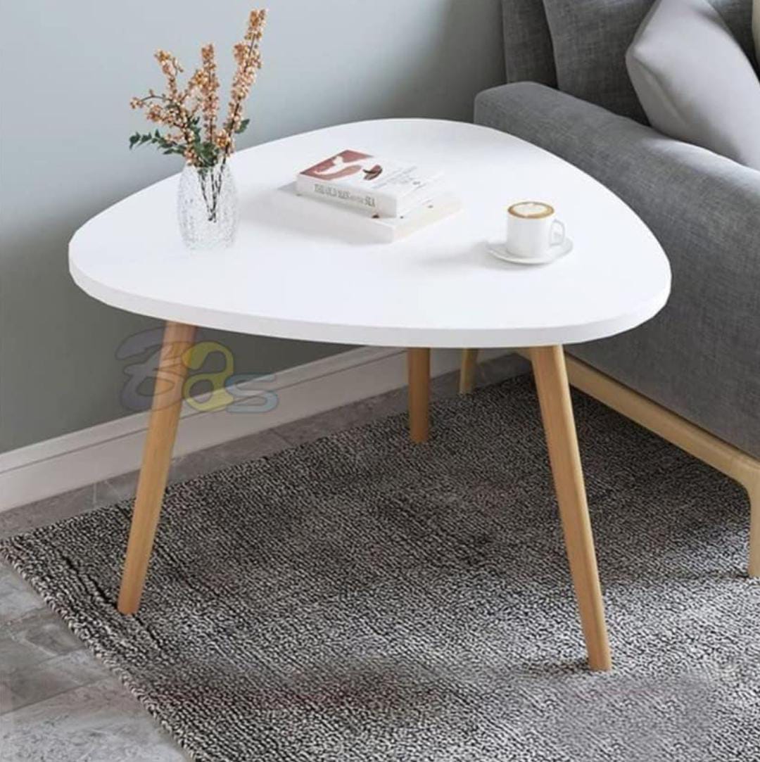 Wood Triangle Side Nightstand Coffee