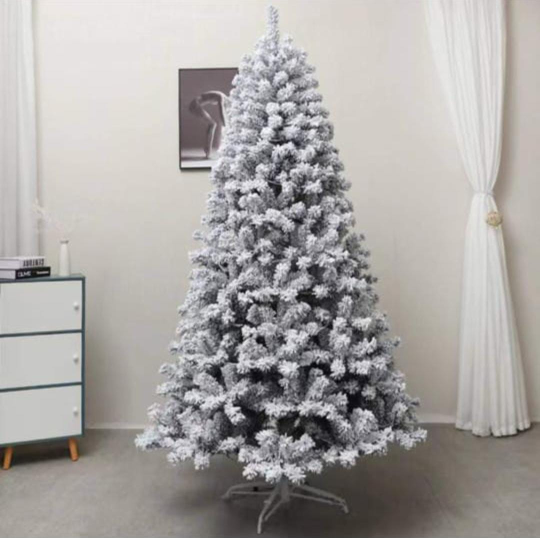 Snow flocked Christmas tree