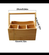 Portable countertop/kitchen cutlery organizer with handle.