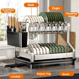 Kitchen Dish Rack with drain tray 2-Tier