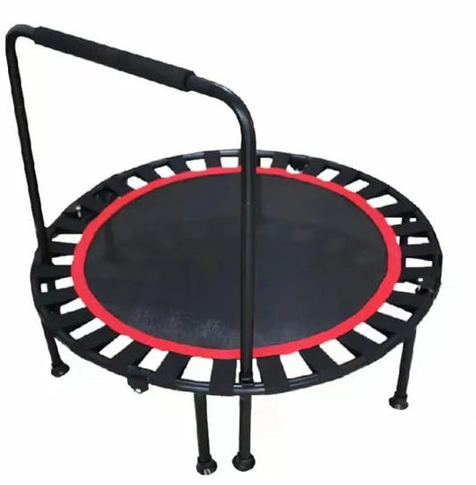 Round trampoline with a handlebars