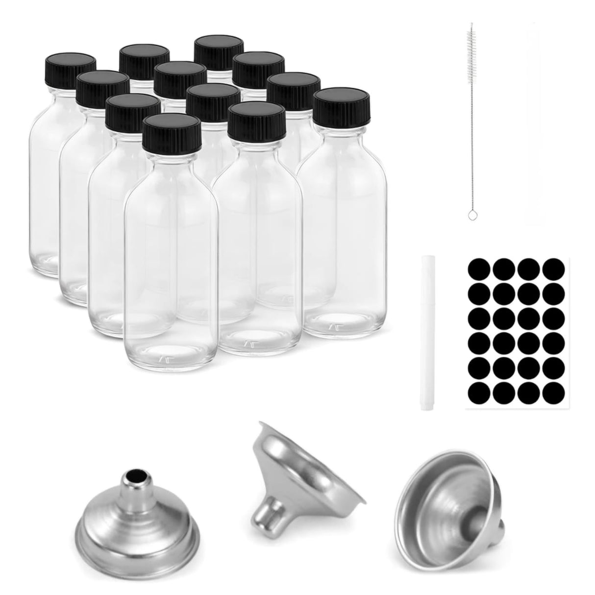 Glass ginger shots bottles