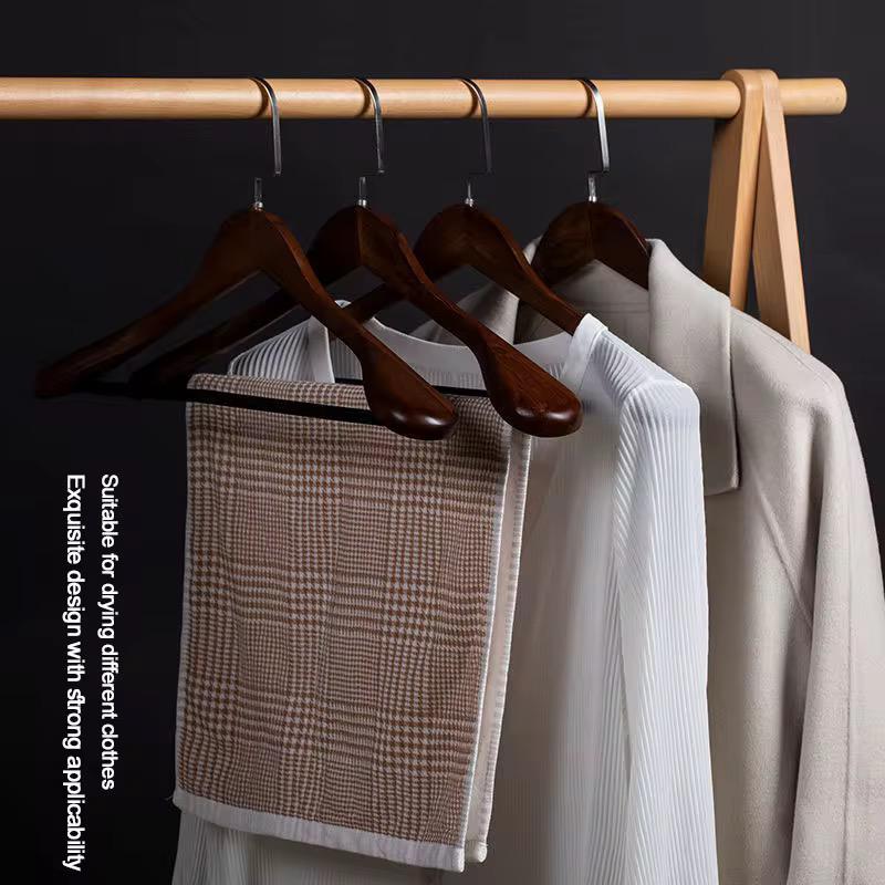 Wide Wooden Hangers (10 Pack)Glossy Finish Non slip Wooden Hangers