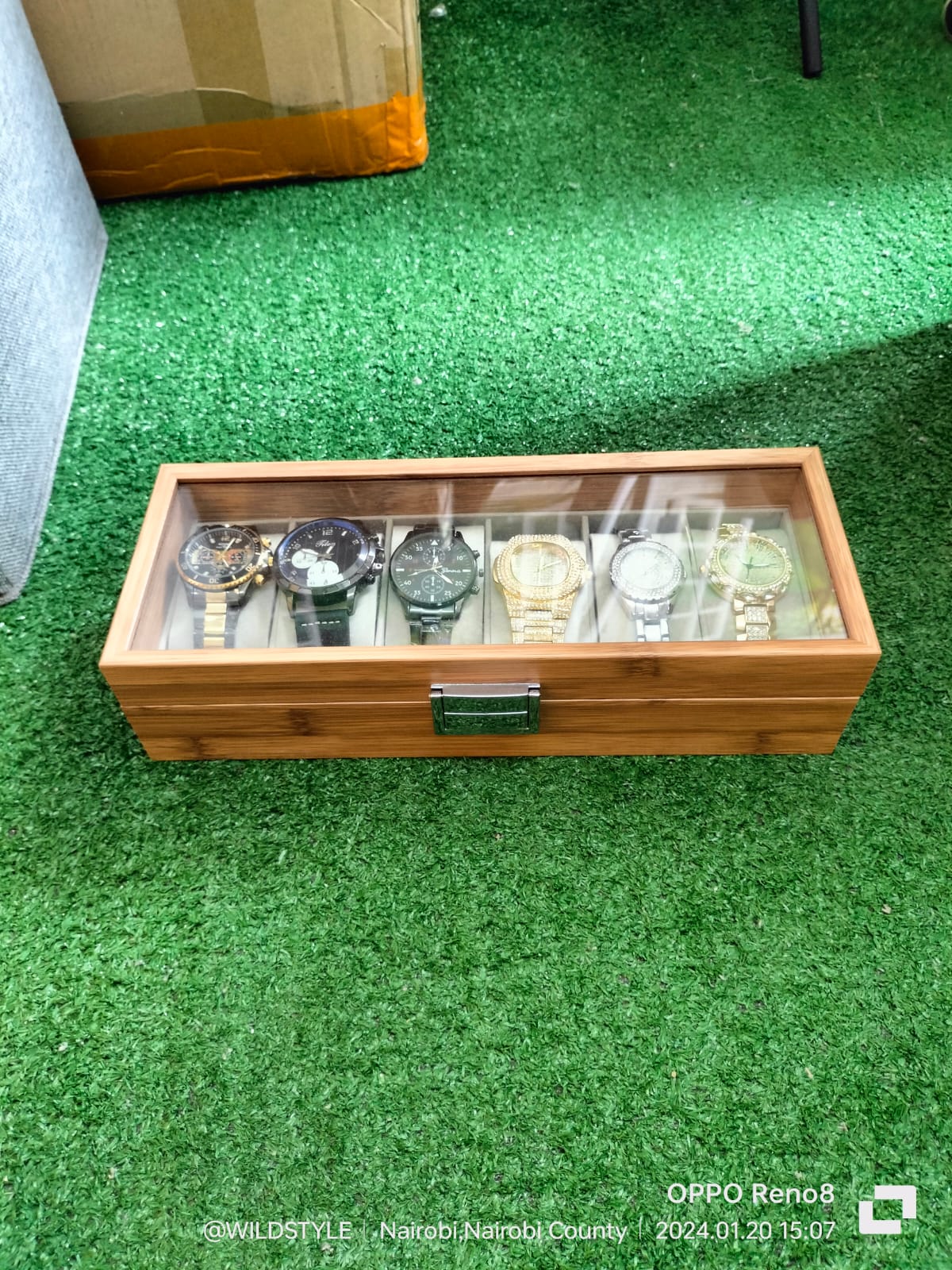 wooden watch organizer