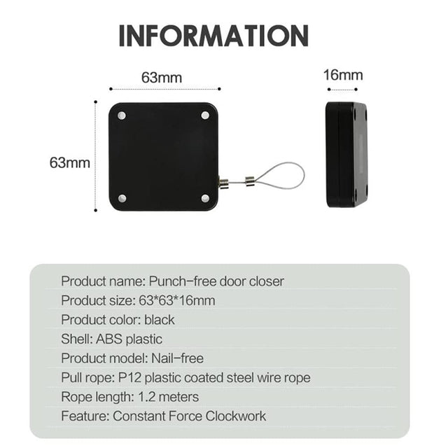 Steel rope Automatic door closer