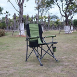 Folding camping chair with cup holder and carry on Bag