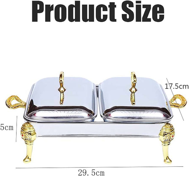 Golden double bowl 1.8Lx2 food warmer