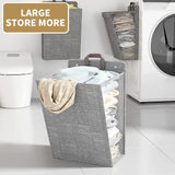 Foldable Adhesive Laundry Basket Hamper With Handle and Stickers