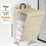 Foldable Adhesive Laundry Basket Hamper With Handle and Stickers