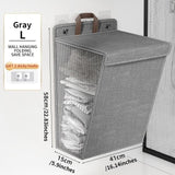 Foldable Adhesive Laundry Basket Hamper With Handle and Stickers