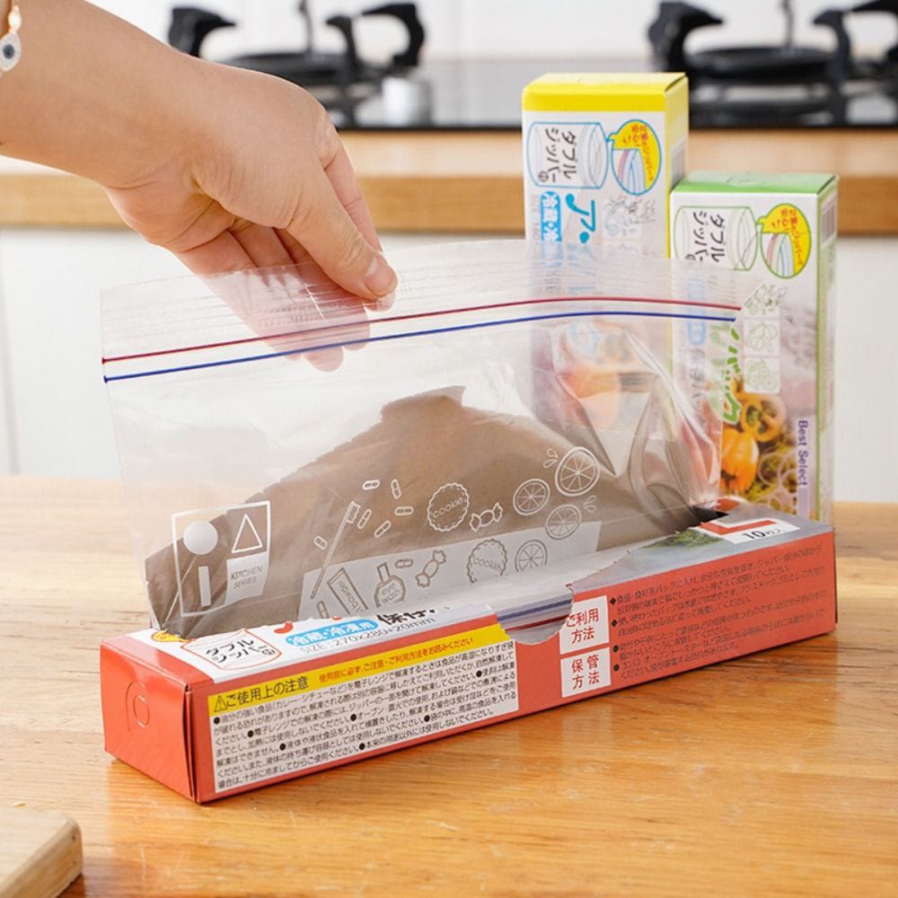 Reusable Food Storage Bags Plastic Ziplock Bags Leakproof Freezer Bags Fridge Storage Container For Meat Fruit Veggies