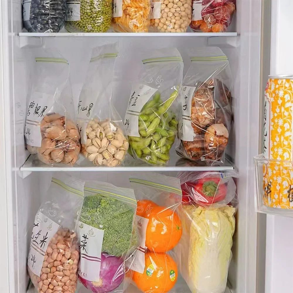 Reusable Food Storage Bags Plastic Ziplock Bags Leakproof Freezer Bags Fridge Storage Container For Meat Fruit Veggies