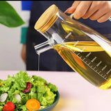 Glass Oil Bottle with Bamboo Lid 1000ml