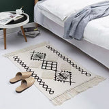 Bohemian Nordic style bedroom rug with tassels 60*120cm