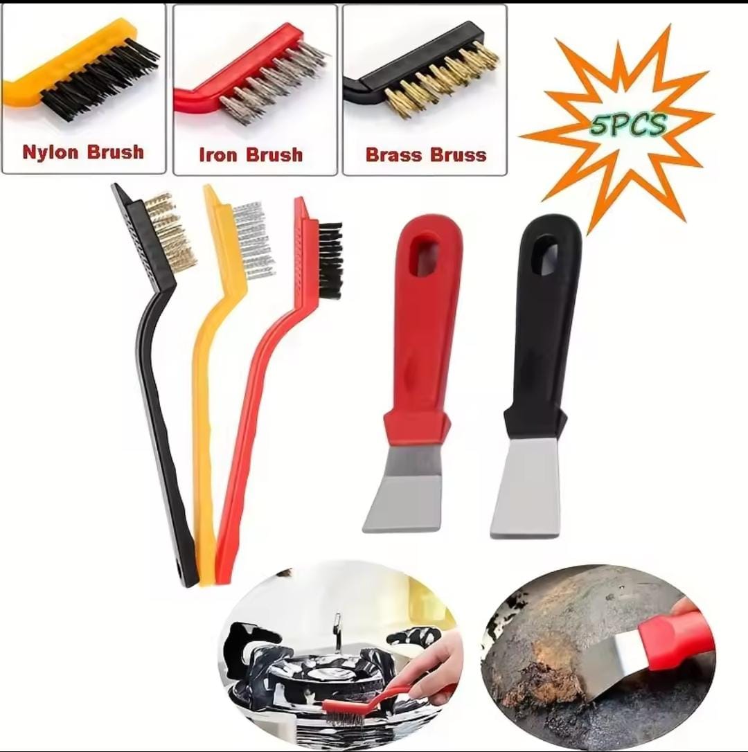 3pcs +scrapper wire cooker brushes