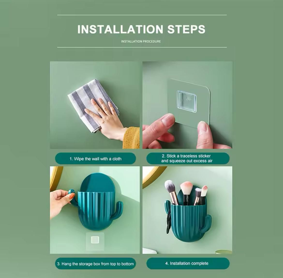 Multipurpose  Self-adhesive Cactus Storage Rack 
