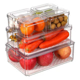 BPA-Free Stackable acrylic Fridge Organizer Bins with Lids 7 pcs