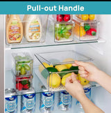 BPA-Free Stackable acrylic Fridge Organizer Bins with Lids 7 pcs