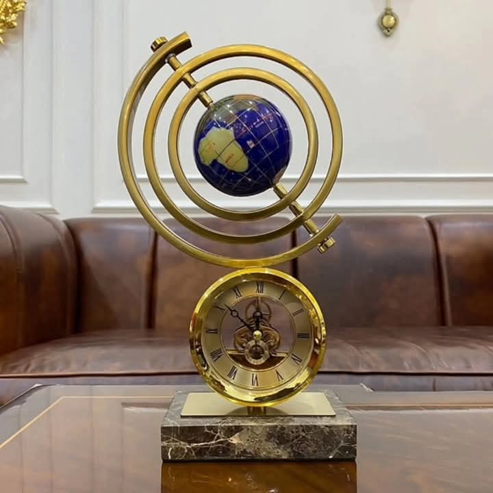 Modern luxury sphere globe with clock decor